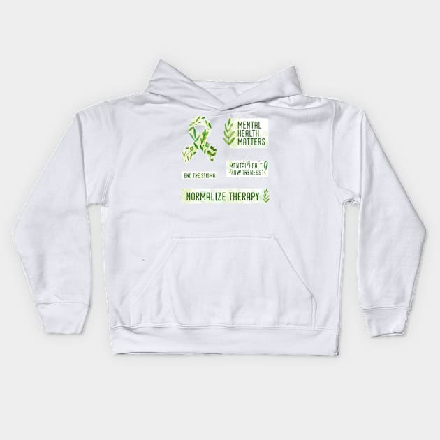 Mental Health Awareness pack Kids Hoodie by Pictandra